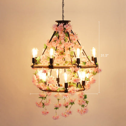 Delphine Wagon Wheel Farmhouse Chandelier Light