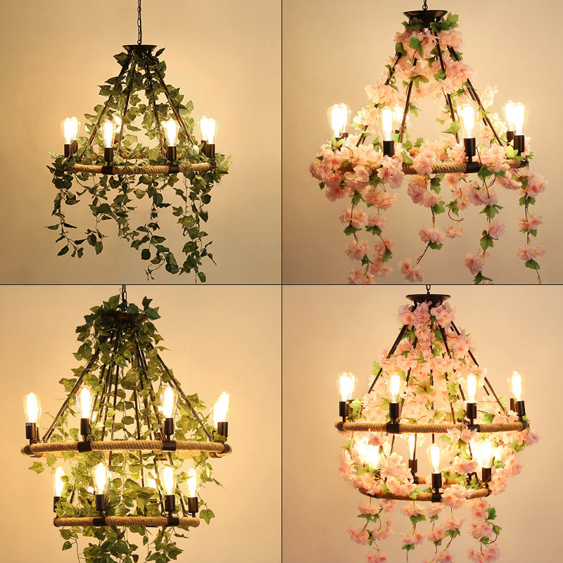 Delphine Wagon Wheel Farmhouse Chandelier Light