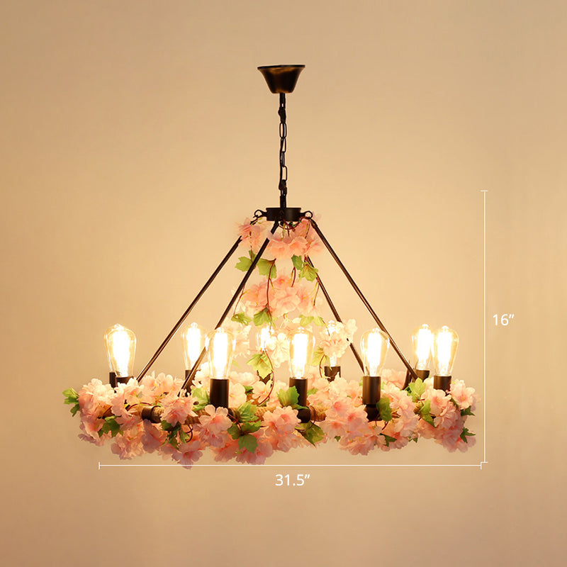 Delphine Wagon Wheel Farmhouse Chandelier Light