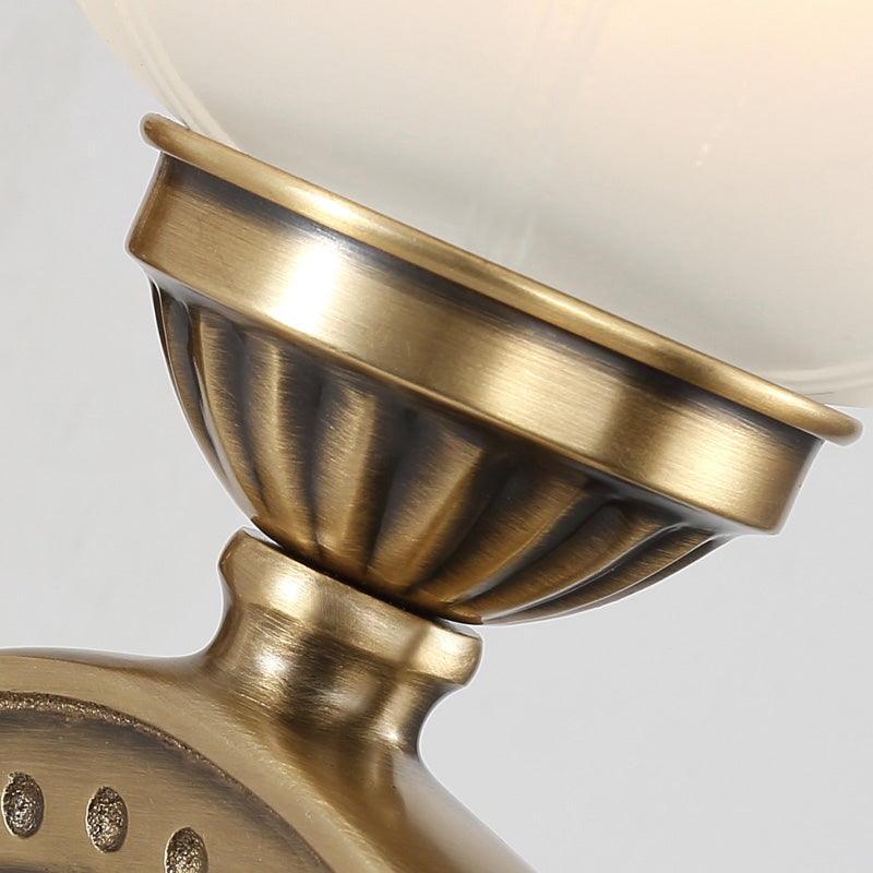 Rüschen Schlafzimmer Wandleuchte – Traditionelle wellenförmige Glas Bronze-Finish Wandlampe