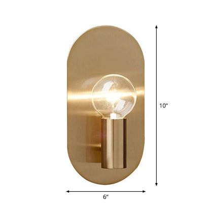 Chloé Gold Wandleuchte mit sichtbarer Glühbirne und ovaler Wandplatte