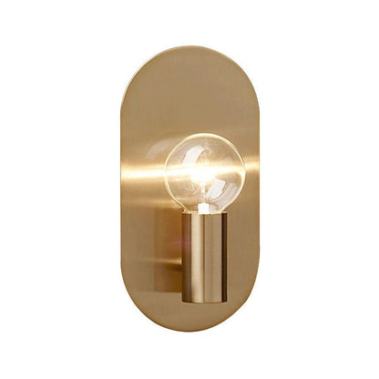 Chloé Gold Wandleuchte mit sichtbarer Glühbirne und ovaler Wandplatte