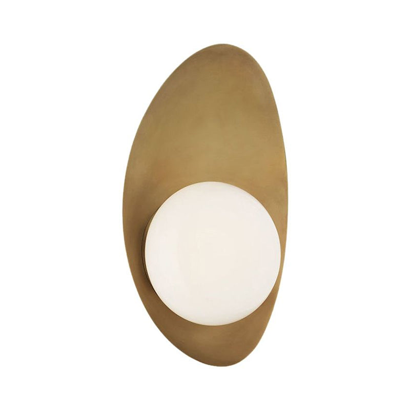 Aurélie Antique Brass Oval Wall Sconce with Glass Globe