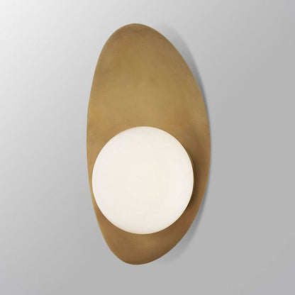 Aurélie Antique Brass Oval Wall Sconce with Glass Globe