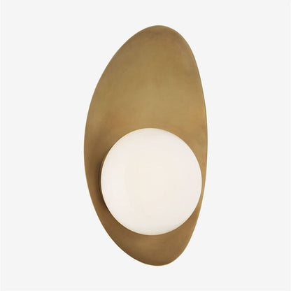 Aurélie Antique Brass Oval Wall Sconce with Glass Globe