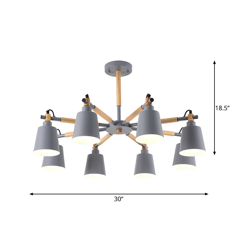 Aurélie Macaron Tapered Shade Chandelier 8-Light Pendant