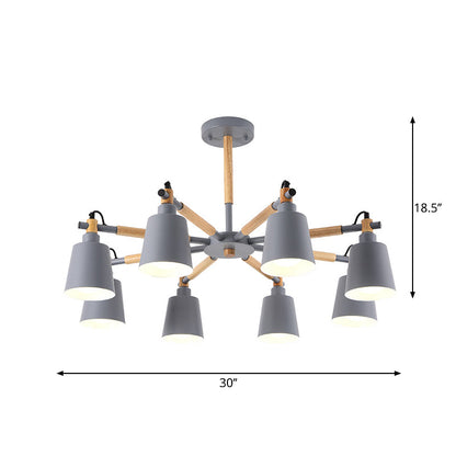 Aurélie Macaron Tapered Shade Chandelier 8-Light Pendant