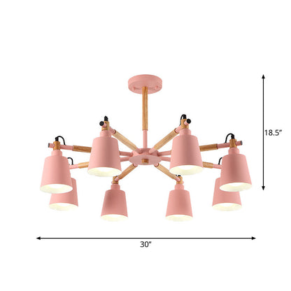Aurélie Macaron Tapered Shade Chandelier 8-Light Pendant