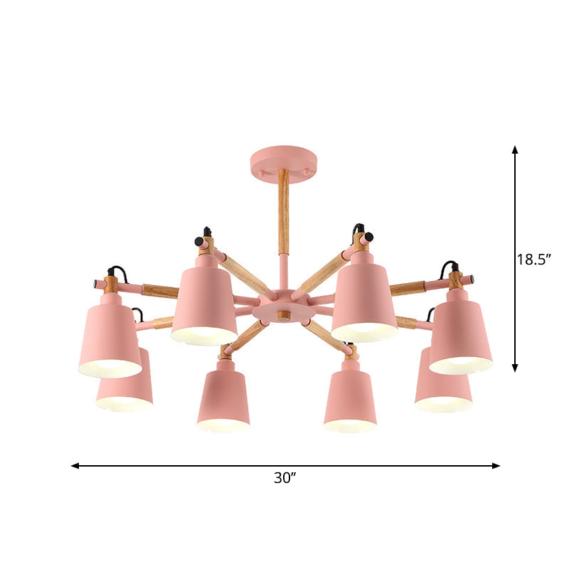 Aurélie Macaron Tapered Shade Chandelier 8-Light Pendant