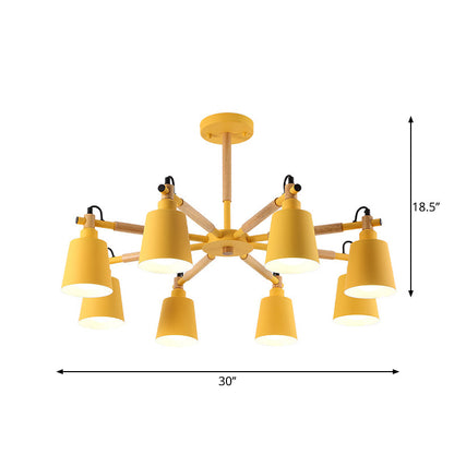 Aurélie Macaron Tapered Shade Chandelier 8-Light Pendant