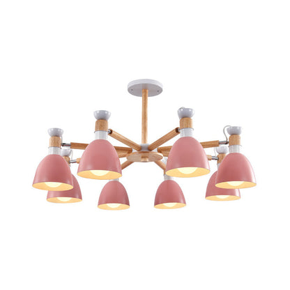 Émilie Macaron Bell Kronleuchter mit Holzstange Anhänger