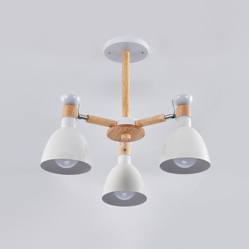 Émilie Macaron Bell Kronleuchter mit Holzstange Anhänger