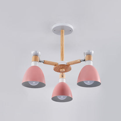 Émilie Macaron Bell Kronleuchter mit Holzstange Anhänger