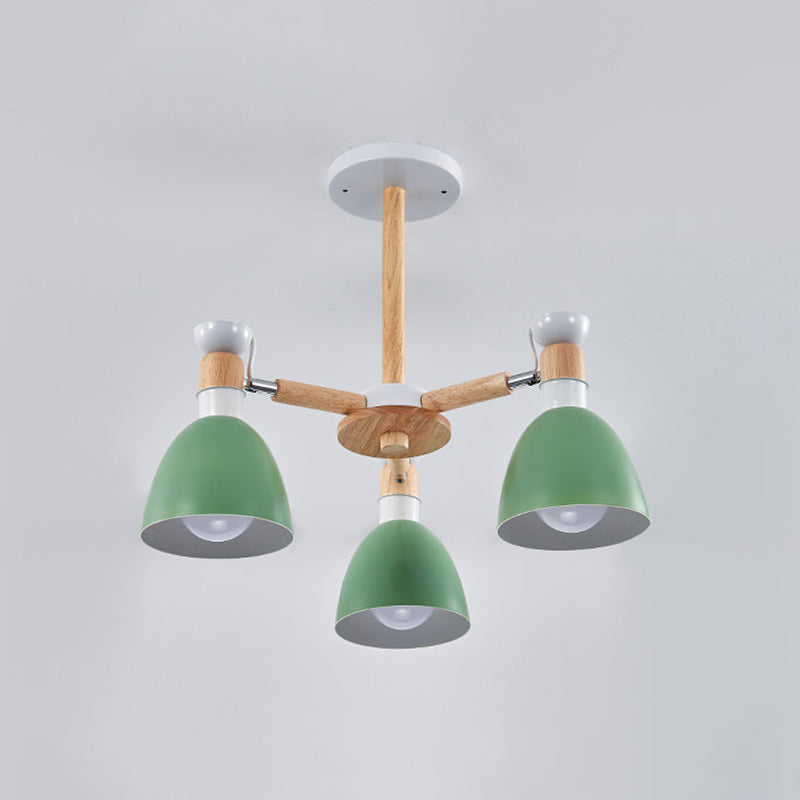 Émilie Macaron Bell Kronleuchter mit Holzstange Anhänger