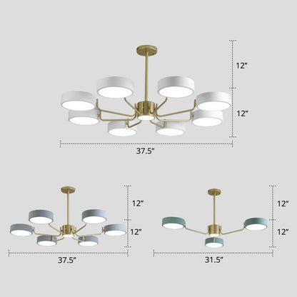 Léonie Minimalist Round LED Chandelier with Acrylic Rings