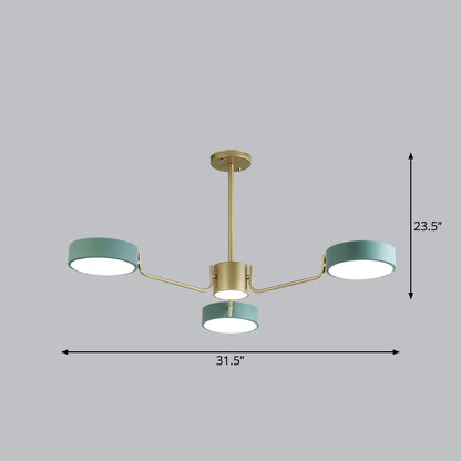 Léonie Minimalist Round LED Chandelier with Acrylic Rings