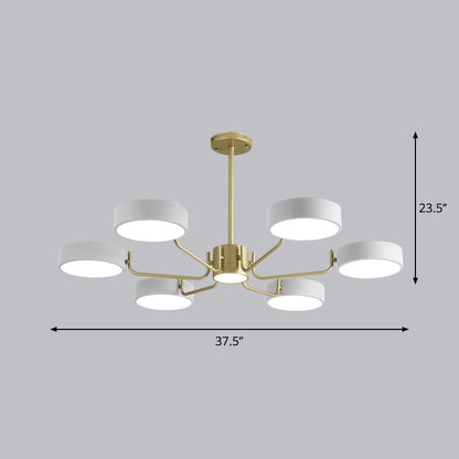 Léonie Minimalist Round LED Chandelier with Acrylic Rings