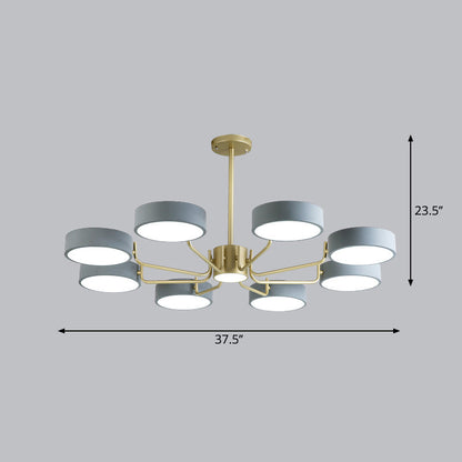 Léonie Minimalist Round LED Chandelier with Acrylic Rings