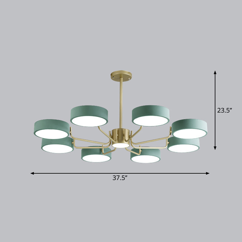 Léonie Minimalist Round LED Chandelier with Acrylic Rings