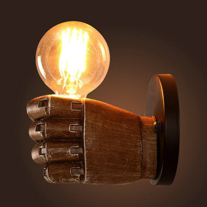 Océane Brown Faust Wandleuchte – Wandlampe im Loft-Stil aus Kunstharz