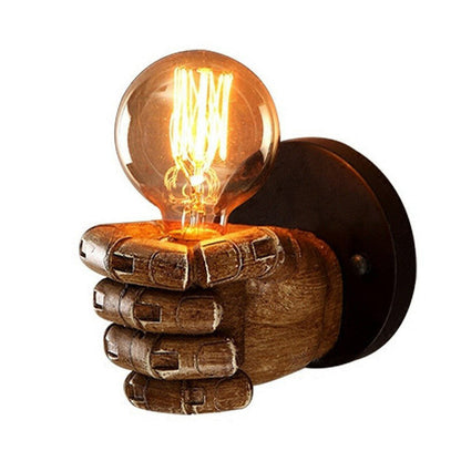 Océane Brown Faust Wandleuchte – Wandlampe im Loft-Stil aus Kunstharz