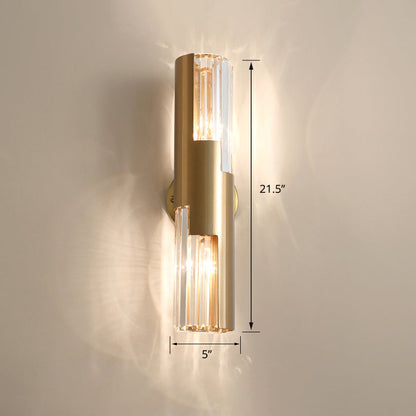 Amandine Minimalistische Wandleuchte mit 2 Köpfen aus K9-Kristall, Gold