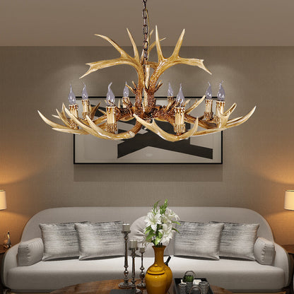 Adélie Rustic Antler Resin Chandelier Ceiling Light