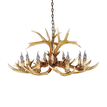 Adélie Rustic Antler Resin Chandelier Ceiling Light
