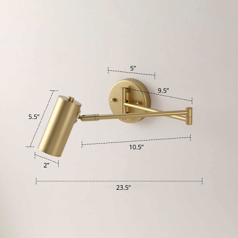 Élise Tubuläre Wand-Leselampe mit ausziehbarem Arm für das Bett