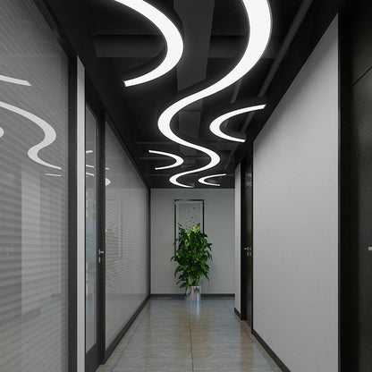 Camille Black Arc LED Linear Chandelier Pendant Light