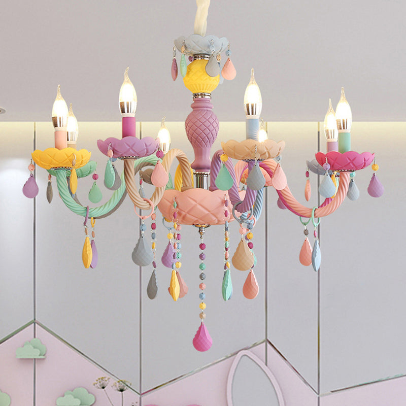 Amélie Lila Macaron Glas Kinder Kronleuchter