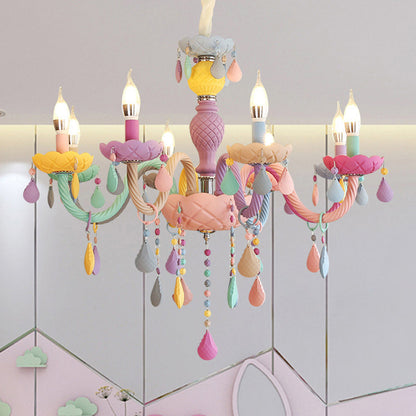 Amélie Lila Macaron Glas Kinder Kronleuchter