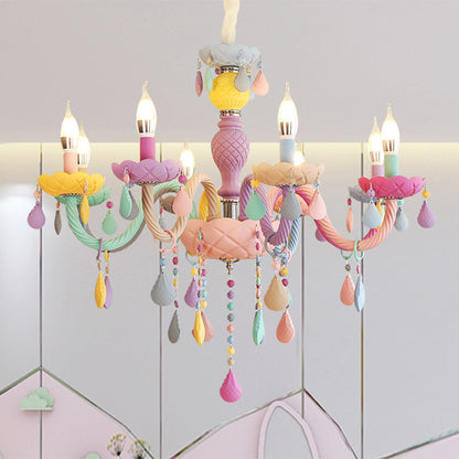 Amélie Lila Macaron Glas Kinder Kronleuchter