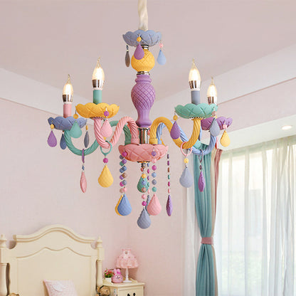 Amélie Lila Macaron Glas Kinder Kronleuchter