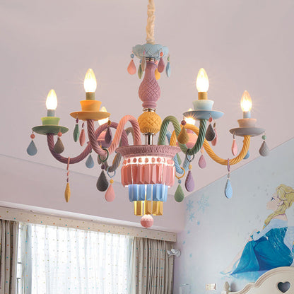 Amélie Lila Macaron Glas Kinder Kronleuchter