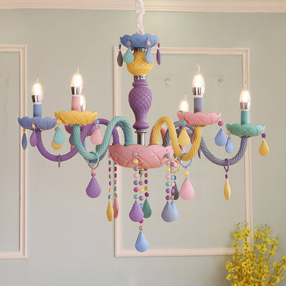 Amélie Lila Macaron Glas Kinder Kronleuchter