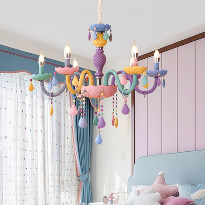 Amélie Lila Macaron Glas Kinder Kronleuchter