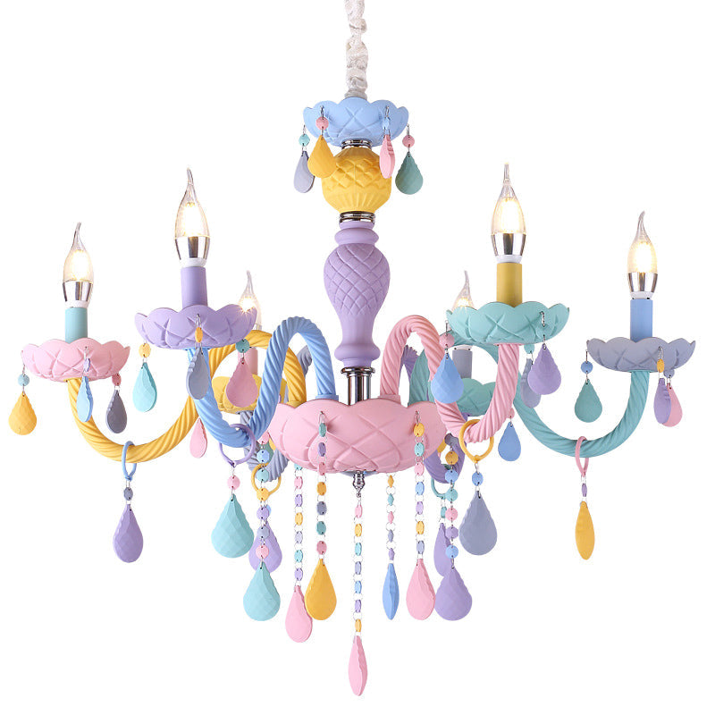 Amélie Lila Macaron Glas Kinder Kronleuchter