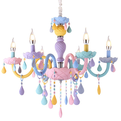 Amélie Lila Macaron Glas Kinder Kronleuchter