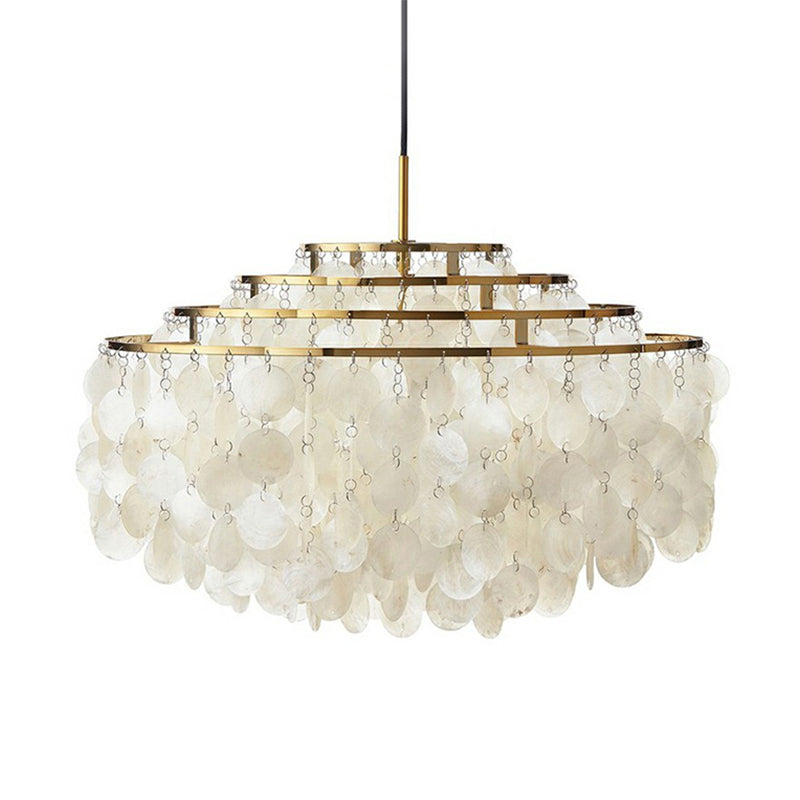 Aurélie Vintage White Shell Chandelier 6-Light Pendant