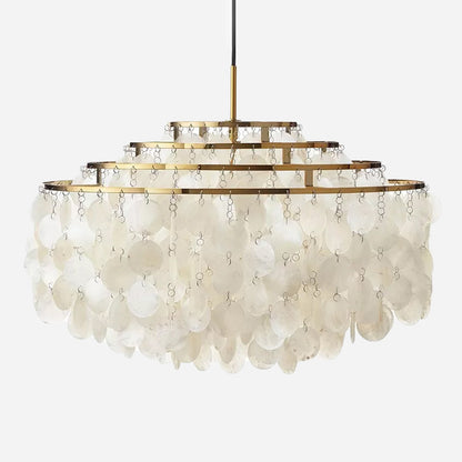 Aurélie Vintage White Shell Chandelier 6-Light Pendant
