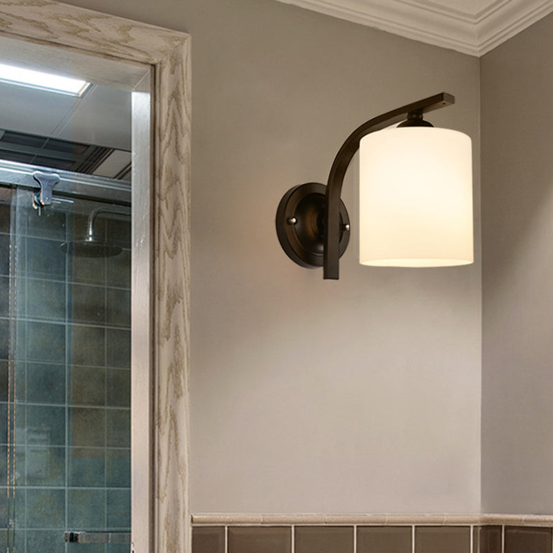 Clémence Cylindrical White Glass Wall Sconce