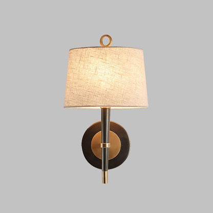 Joséphine Minimalistische Wandleuchte aus Stoff Schwarz-Messing