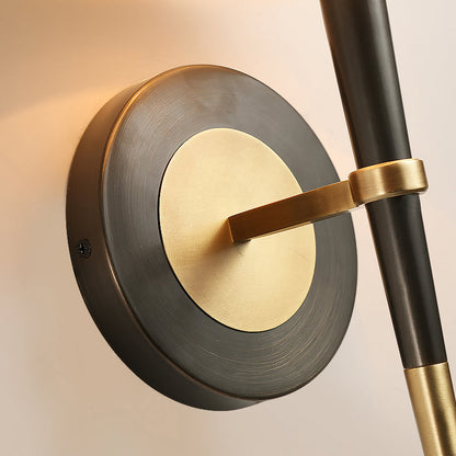 Joséphine Minimalistische Wandleuchte aus Stoff Schwarz-Messing