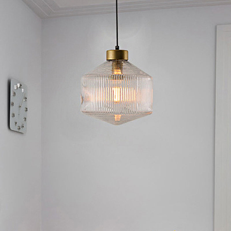 Camille Modern Trommel Pendelleuchte aus Prismenglas