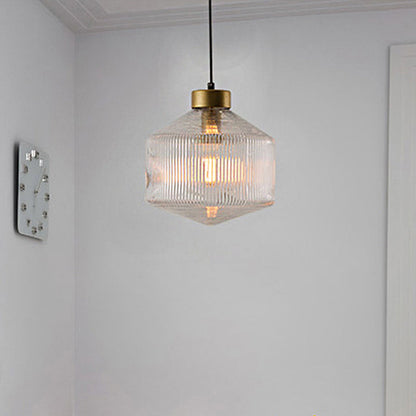 Camille Modern Trommel Pendelleuchte aus Prismenglas