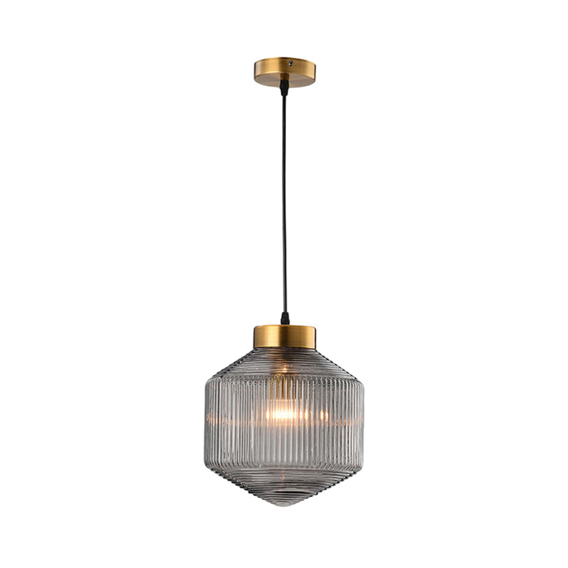 Camille Modern Trommel Pendelleuchte aus Prismenglas