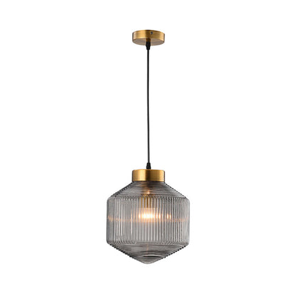 Camille Modern Trommel Pendelleuchte aus Prismenglas