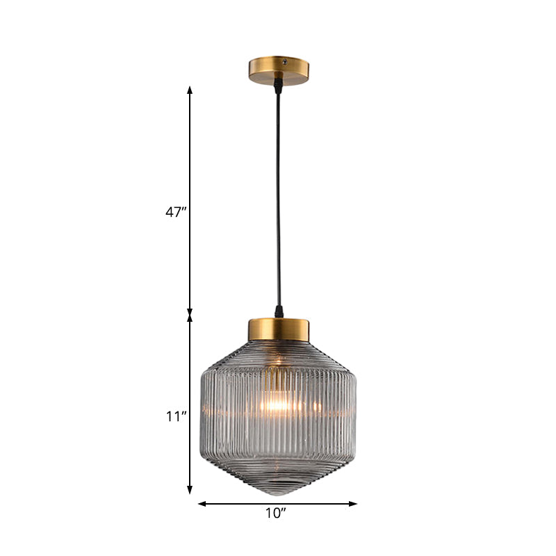 Camille Modern Trommel Pendelleuchte aus Prismenglas