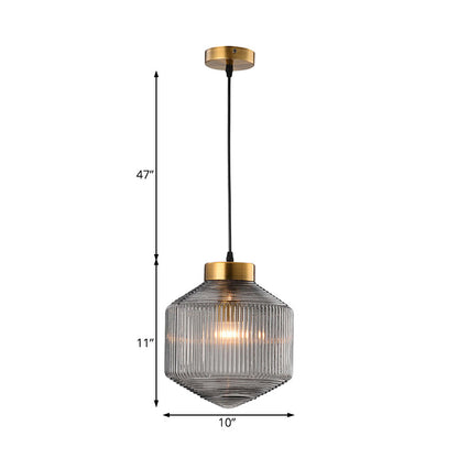 Camille Modern Trommel Pendelleuchte aus Prismenglas